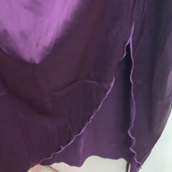 Lyaner Women’s Amazon Purple Satin Slip Dress Size S Small Slit On Side - Picture 4 of 6
